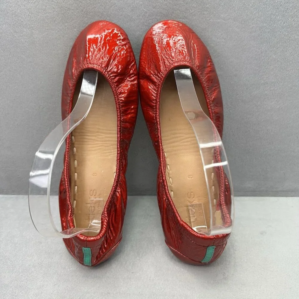 Tieks by Gavrieli Red Diamond Womens 8 Ballet Flats Full Grain Patent Leather